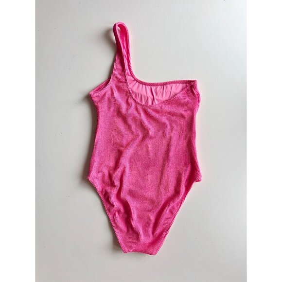 NWOT GOOD AMERICAN Always Fits Bright Pink Crinkle One Piece Swimsuit, Size 3/4 - Picture 10 of 16